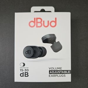 NEW DBud volume adjusting EARPLUGS 15-30 noise reduction.